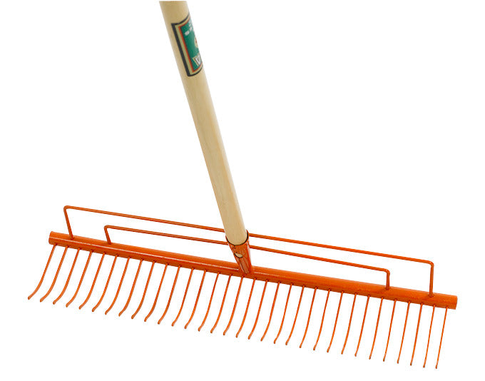 OFFNER Rasenrechen mit 32 Zinken und Stiel, ideal für die Pflege von Rasenflächen. Hochwertiges Gartenwerkzeug für effizientes Arbeiten.