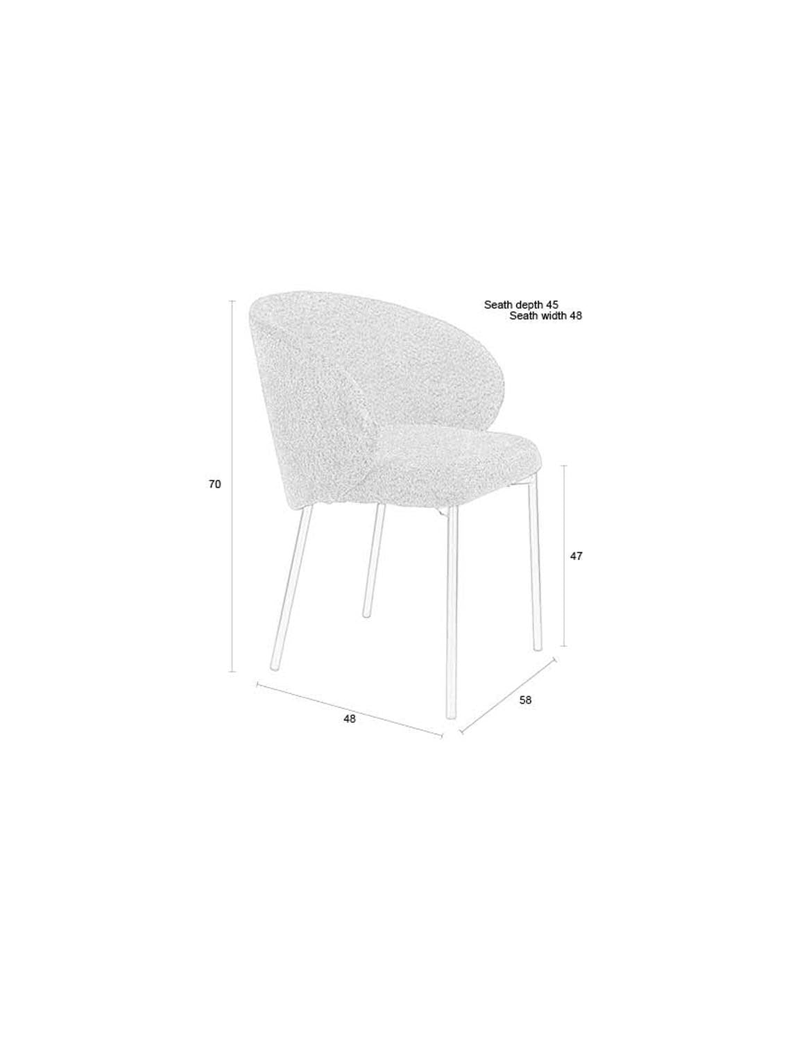 Eleganter Ayle Stuhl mit Armlehnen von White Label Living, ideal für stilvolle Interiors und gemütliche Sitzgelegenheiten.