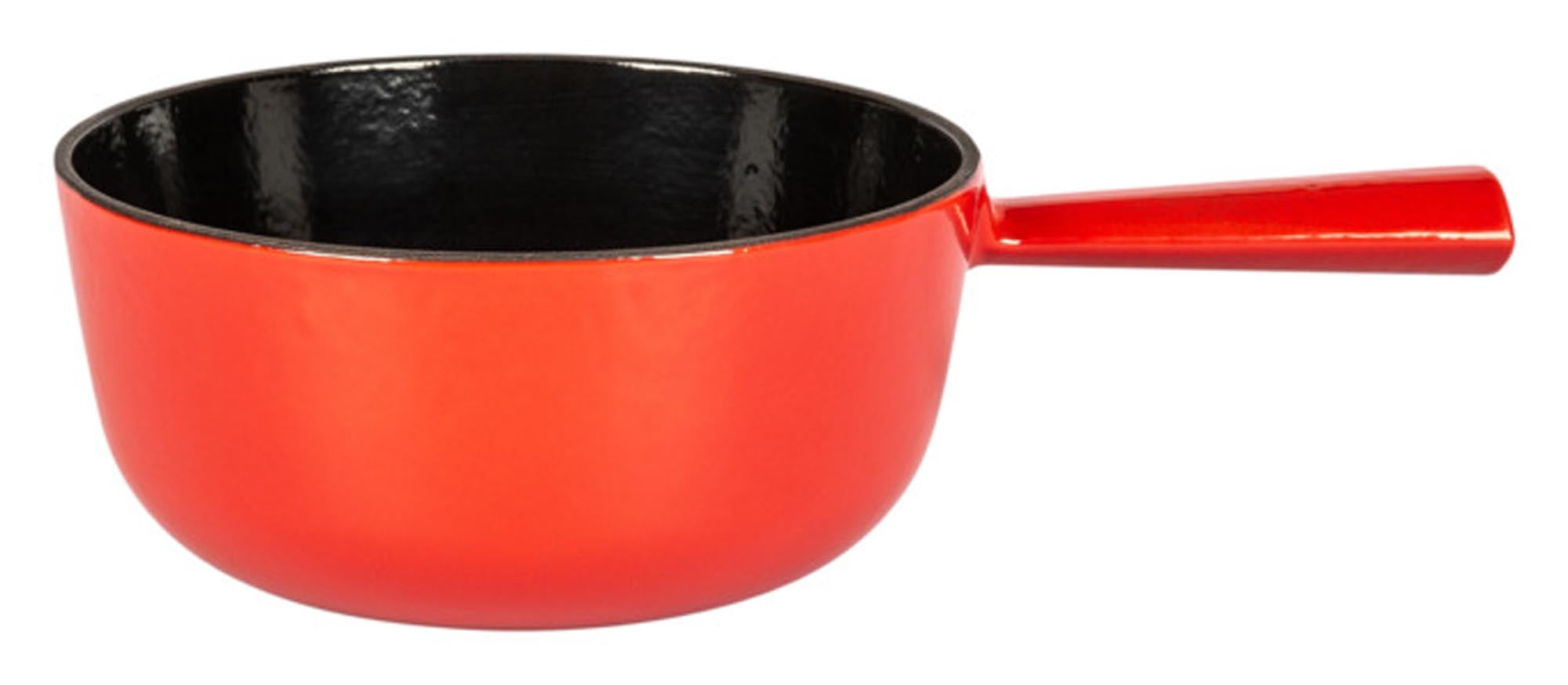 STÖCKLI Fonduecaquelon Classic in Rot, 18 cm Durchmesser, ideal für köstliche Fondueerlebnisse mit Freunden und Familie.
