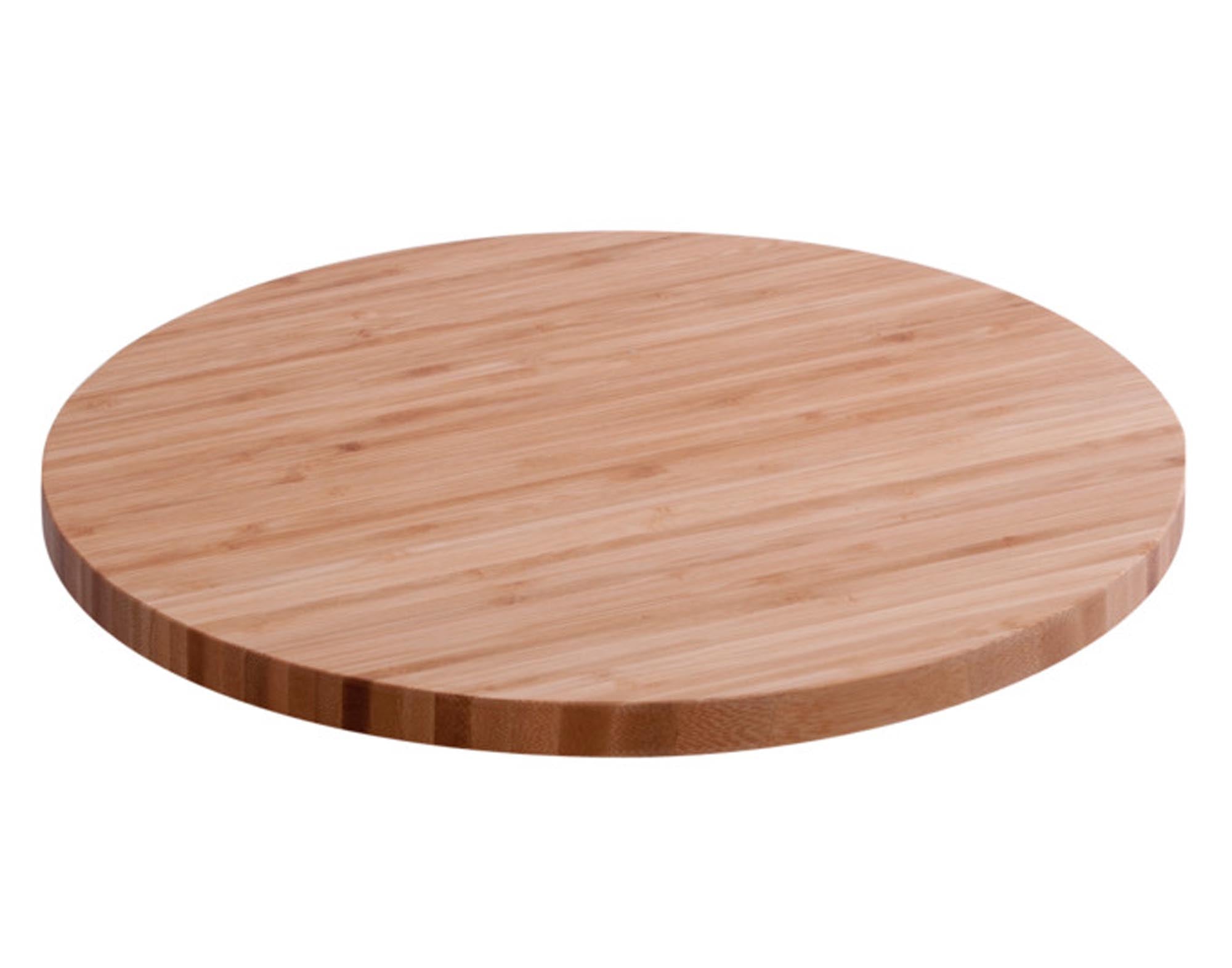 ZELLER Drehteller aus Bambus mit einem Durchmesser von 35 cm und einer Höhe von 3,7 cm, ideal für die Präsentation von Speisen und als Schneidbrett.