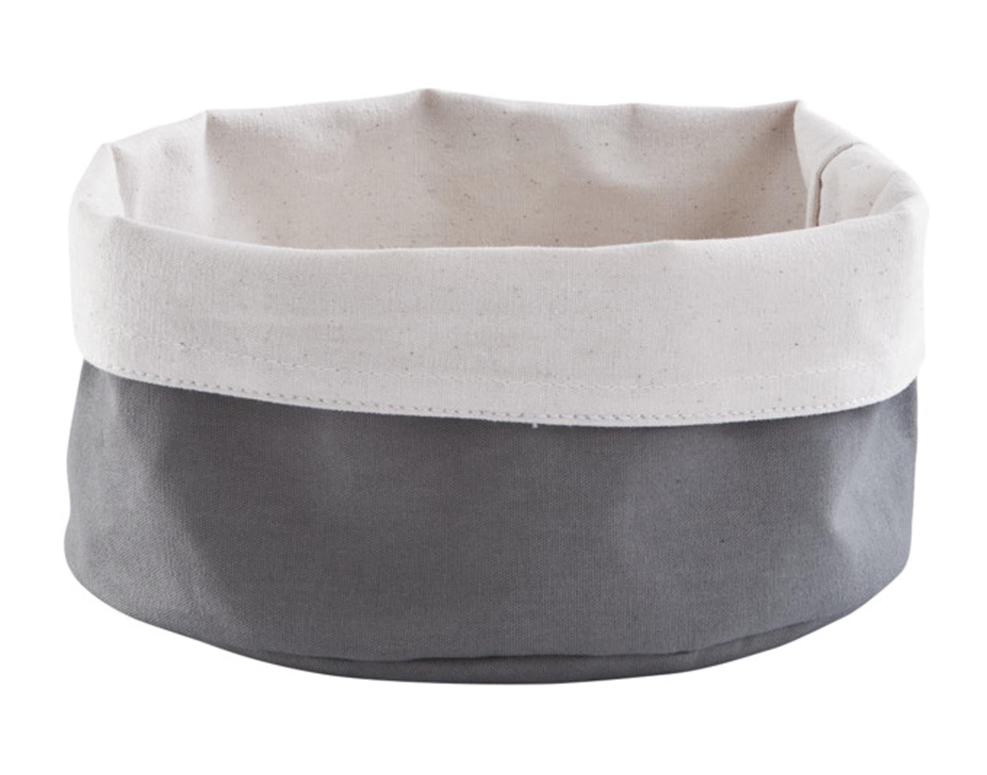Eleganter Brotkorb von ZELLER PRESENT aus Baumwolle in anthrazit und creme, ø 20x12 cm, ideal für die stilvolle Aufbewahrung von Brot und Gebäck.