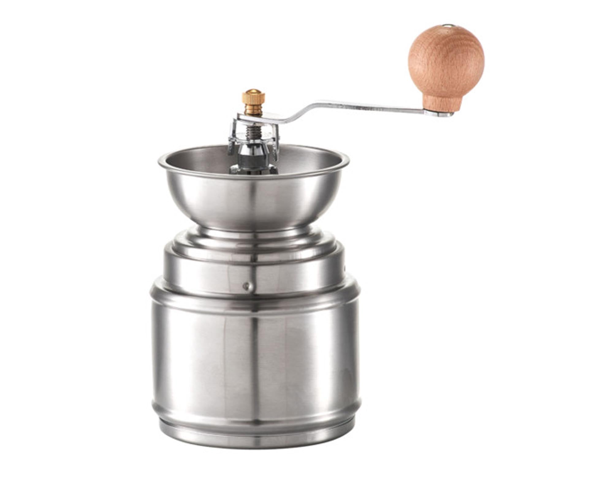 Elegante ZELLER Kaffeemühle Inox (ø 9.5x22 cm) aus hochwertigem Edelstahl. Ideal für frisch gemahlenen Kaffee, stilvolles und funktionales Küchenaccessoire.