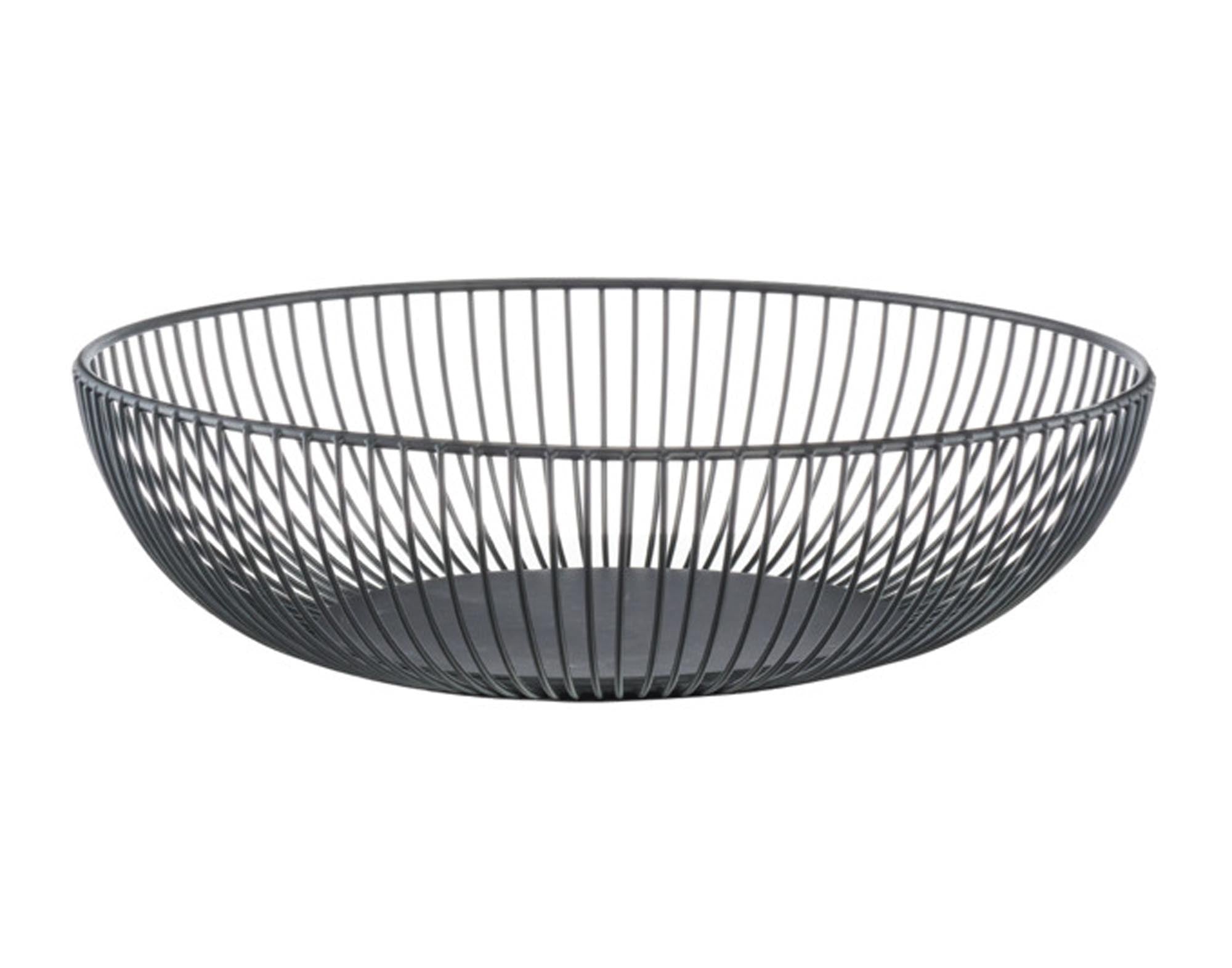 Eleganter schwarzer Metallfruchtkorb von ZELLER, ø 28x8 cm – perfekt für die ansprechende Aufbewahrung und Präsentation von frischen Früchten.