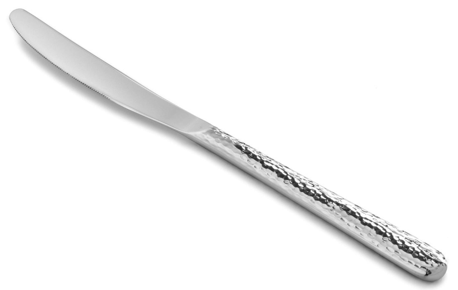 Elegantes Courchevel Tafelmesser aus Edelstahl mit gehämmertem Finish, perfekt für stilvolle Tischgedecke und besondere Anlässe.
