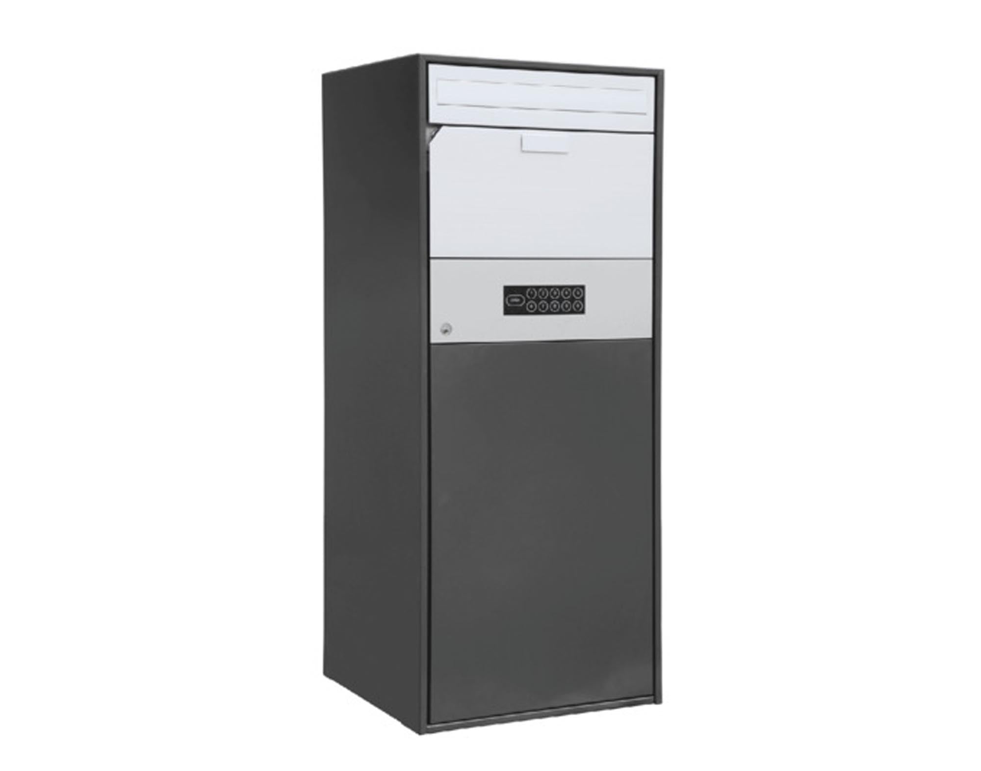 Moderner SCHLAUEBOX Briefkasten M3 in anthrazitgrau (RAL 7016) – stilvoll, robust und perfekt für zeitgemäße Eingangsbereiche.