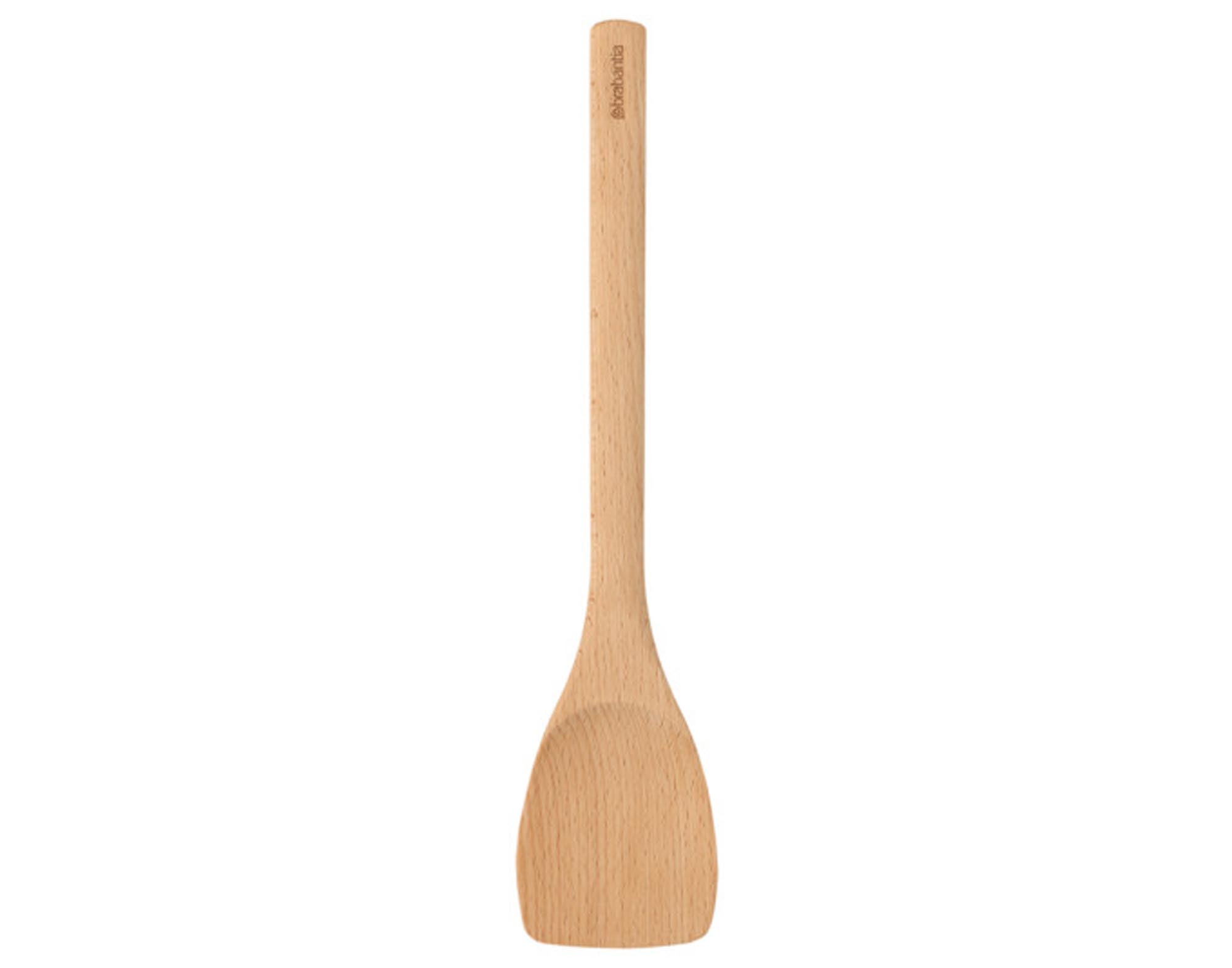 Entdecken Sie den BRABANTIA Pfannenwender Profile Holz – ein hochwertiges Küchenutensil aus Buchenholz und Edelstahl, ideal für schonendes Wenden.