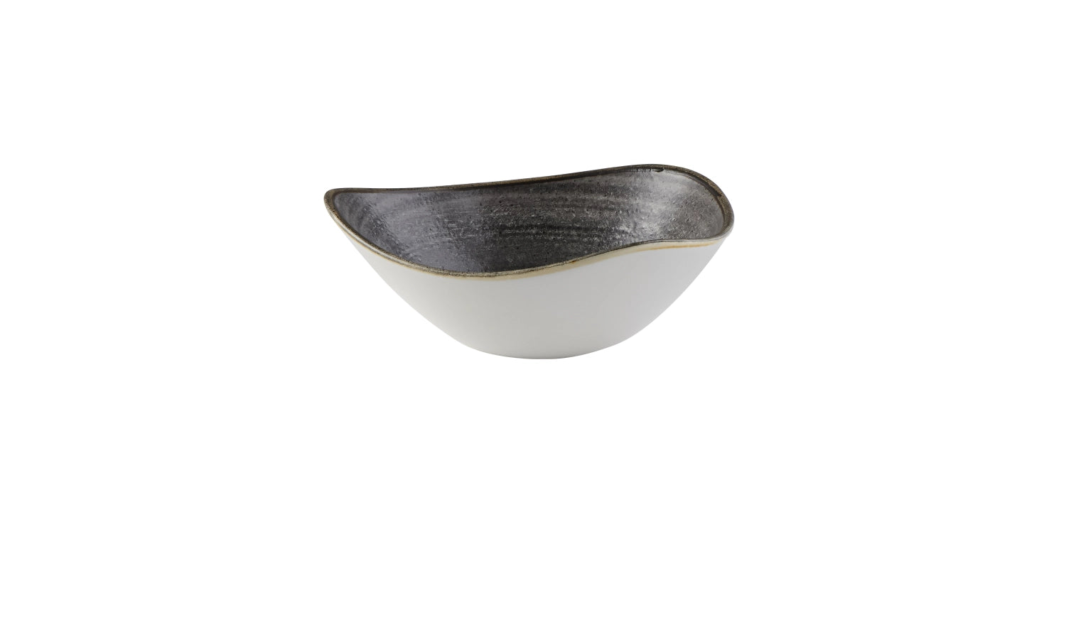 Eleganter, tiefen Teller in Triangel-Form von Churchill, 18.5 cm, mit markanter, handgefertigter Oberfläche für besondere Anlässe.