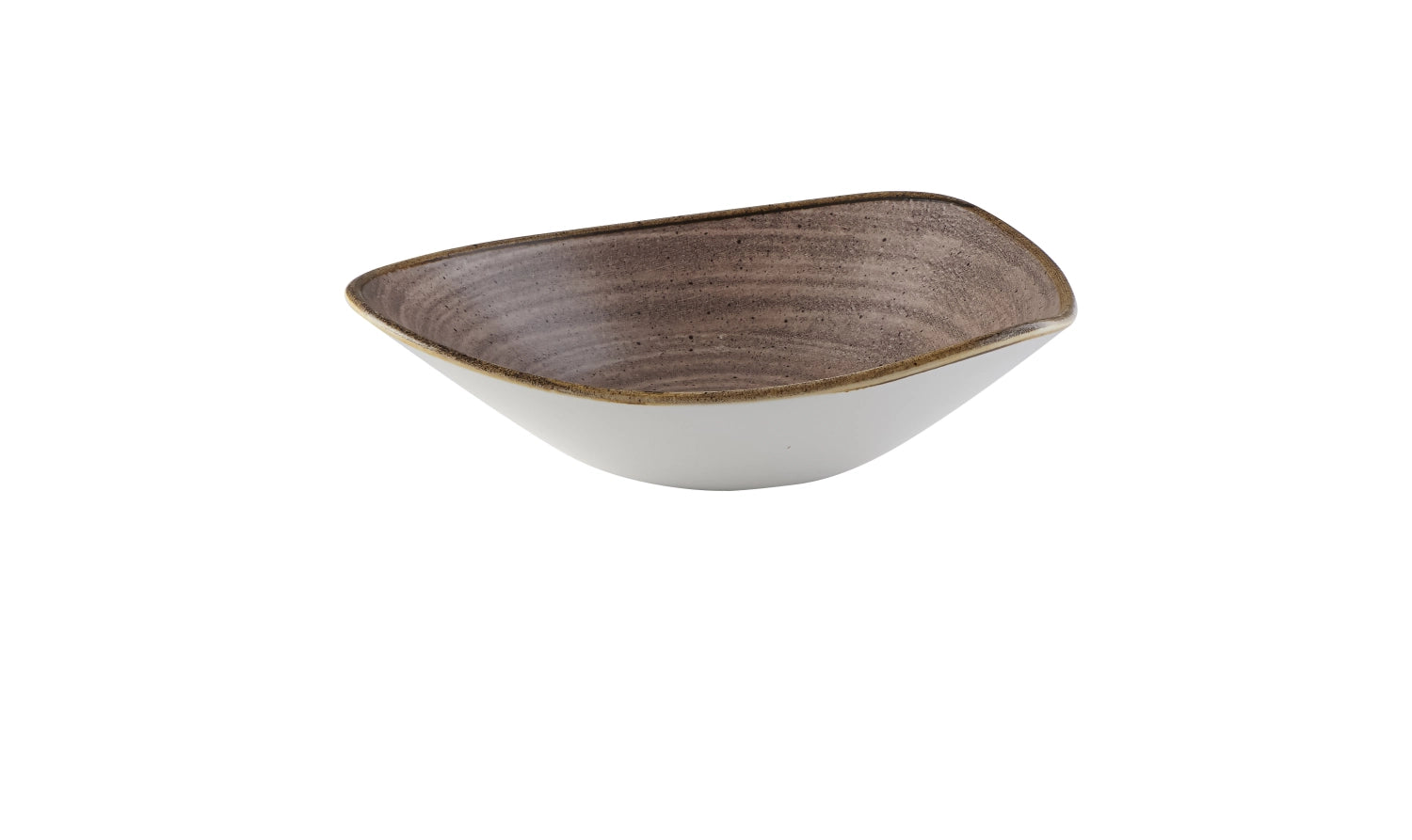 Eleganter, tiefen Teller in dreieckiger Form aus der Stonecast Raw Brown Kollektion von Churchill, 23,5 cm, perfekt für kreative Anrichte.