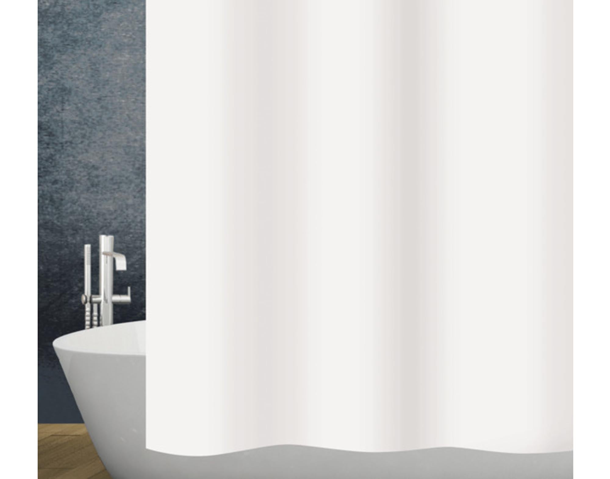 DIAQUA Duschvorhang Textil weiss 180x200 cm: Hochwertiger, wasserabweisender Duschvorhang für stilvollen Spritzschutz und einfache Pflege.