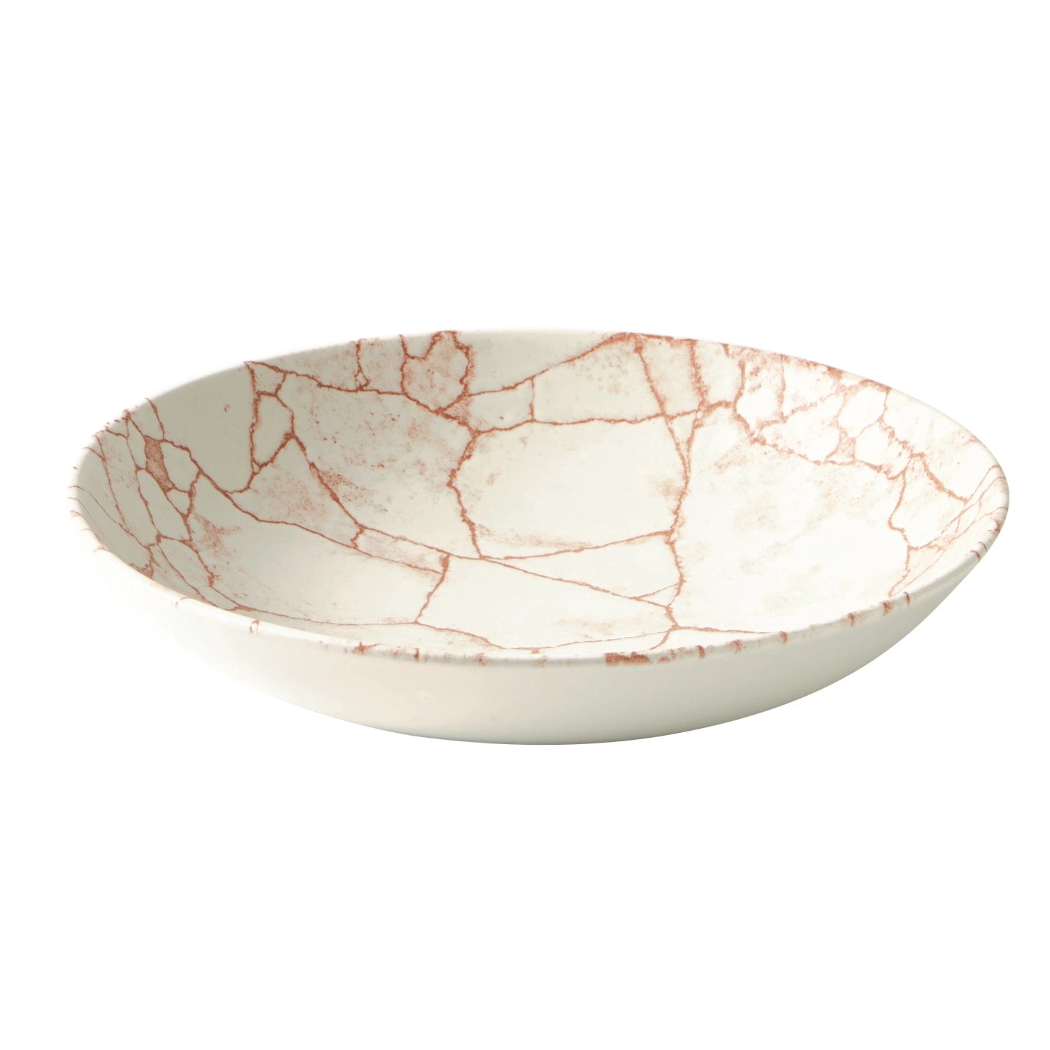 Eleganter S.P. Kintsugi Coral Coupe Teller tief 24.8cm von Churchill, ideal für stilvolle Tischdekoration und besondere Anlässe.