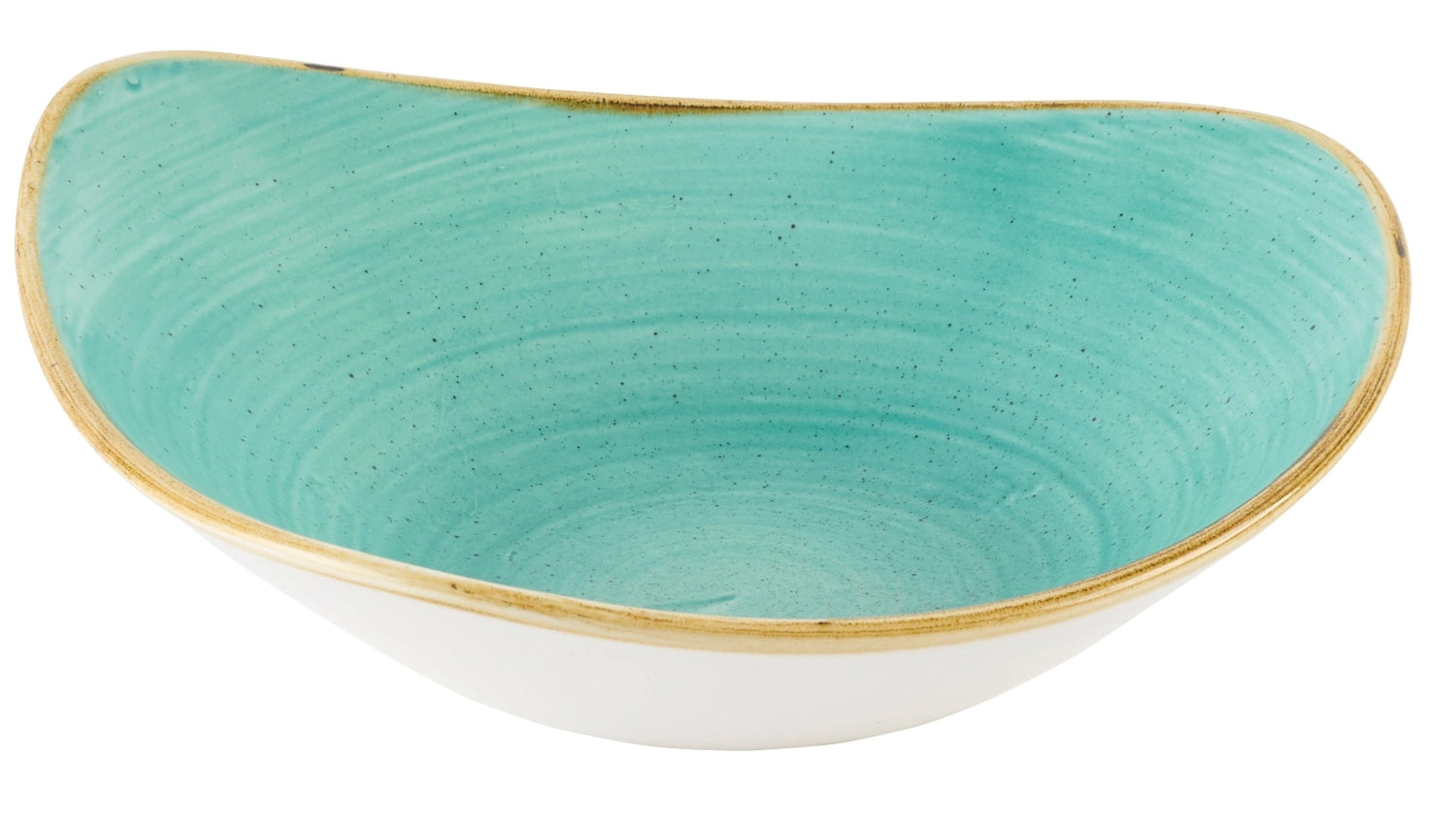 Stonecast Mint Triangel Schüssel von Churchill, 23.5 cm, in sanftem Mintgrün, ideal für stilvolle Tischdekoration und Servieren von Snacks.