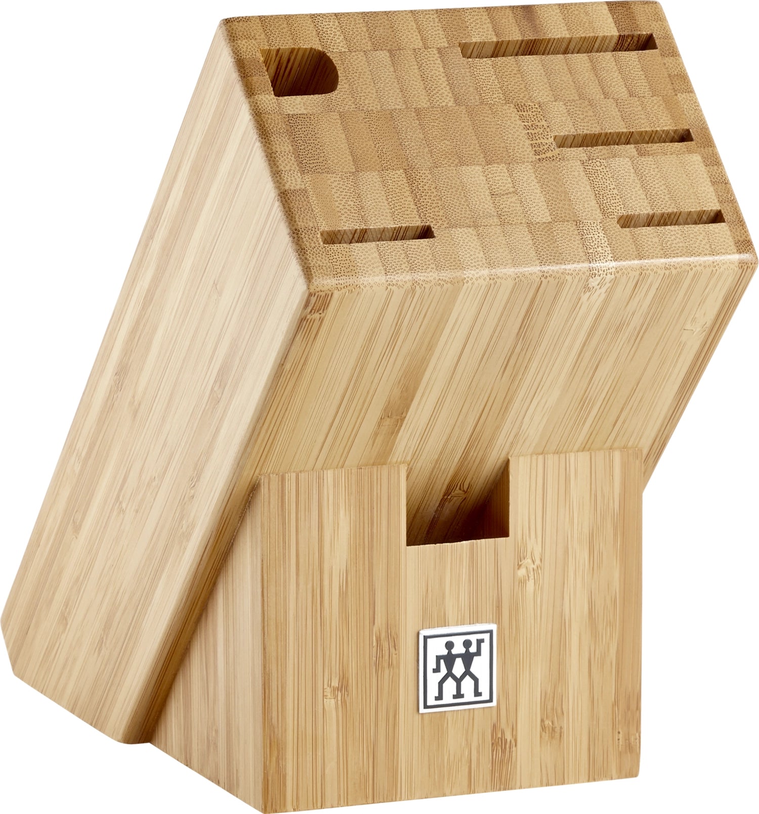 Stilvoller 7-teiliges Messerblock aus robustem Bambus von Zwilling, ideal für die sichere und platzsparende Aufbewahrung Ihrer Küchenmesser.