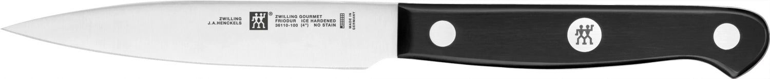 Hochwertiges 3-teiliges ZWILLING Gourmet Messerset mit Schäl-, Fleisch- und Kochmesser, ideal für präzises Schneiden in der Küche.
