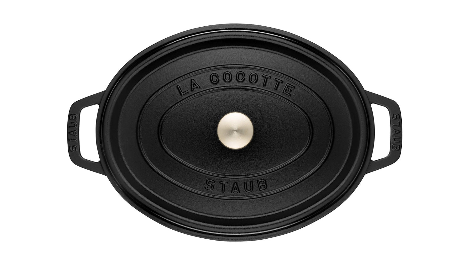 Hochwertige ovale Cocotte von Staub mit 5,5 Litern, ideal für die Zubereitung und Präsentation köstlicher Speisen.