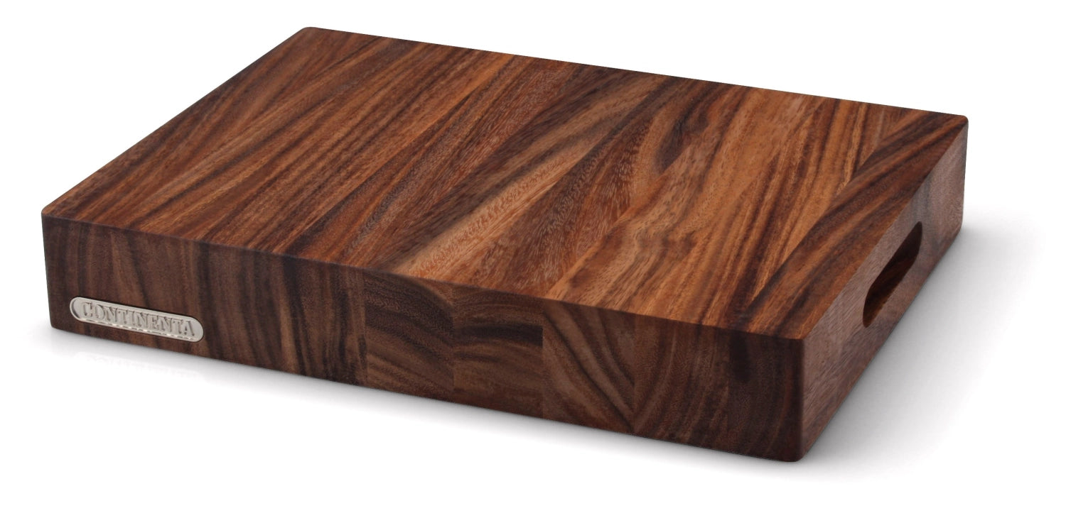 Robustes Akazien Hackblock von Continenta, 39.5x30x6 cm, ideal zum Hacken und Zubereiten von Zutaten in der Küche.