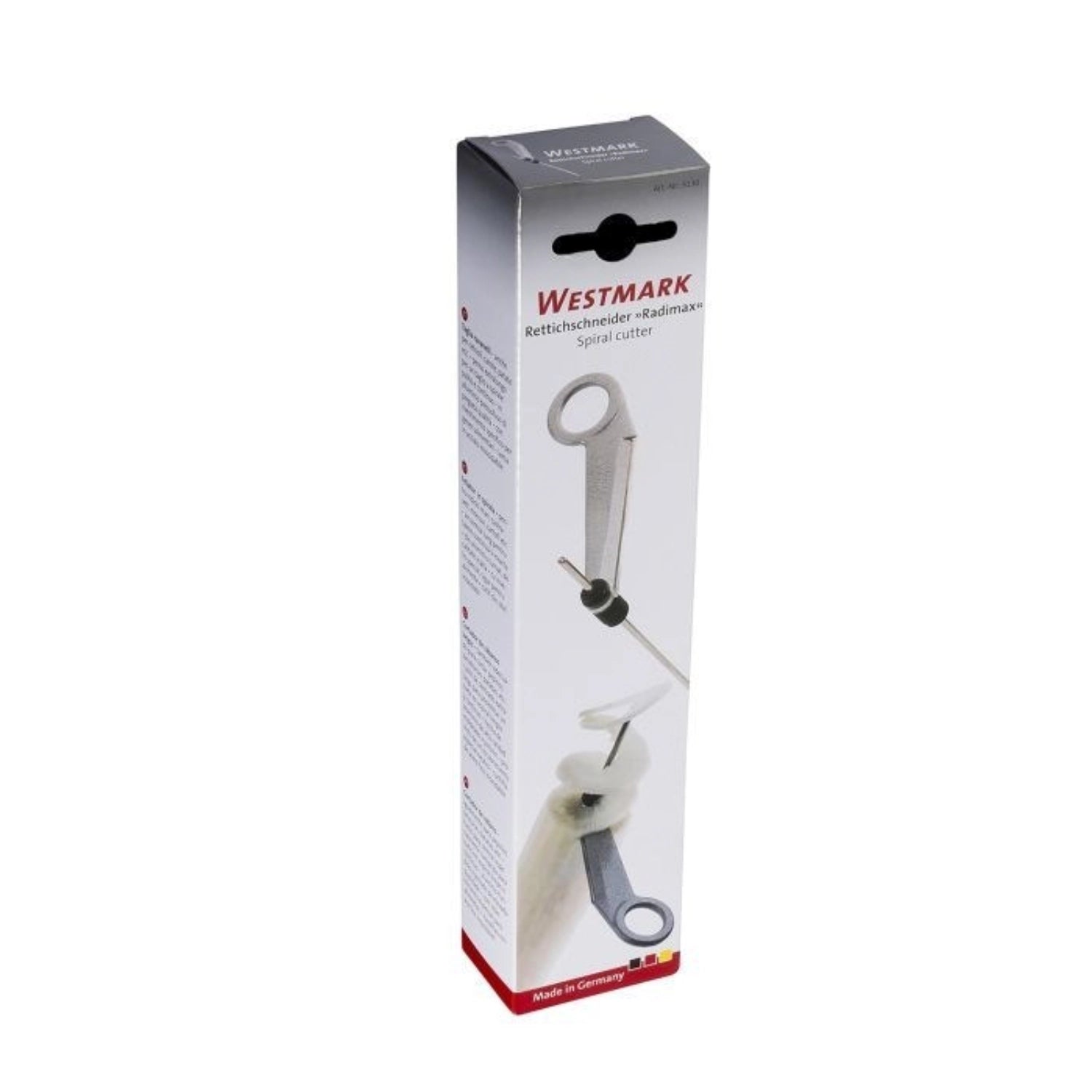 Praktischer Rettichschneider Radimax von Westmark, ideal für gleichmäßige Gemüsestücke, Maße 24x11.8x3.2cm, perfekt für kreative Küchenideen.