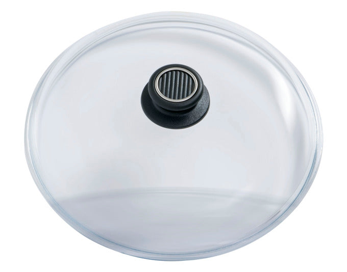 Hochwertiger GASTROLUX Pyrex Glasdeckel mit 28 cm Durchmesser, perfekt für das Abdecken von Pfannen und Töpfen, hitzebeständig und langlebig.