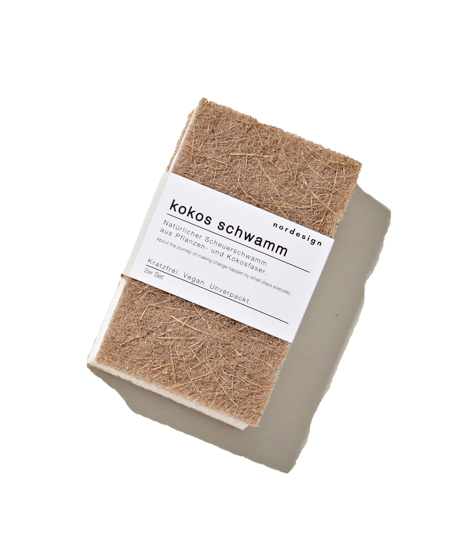 Praktisches 2er Set Kokos-Schwämme von Nordesign, ideal für die Reinigung in der Küche, Maße: 11,5 x 7 cm, umweltfreundlich und nachhaltig.