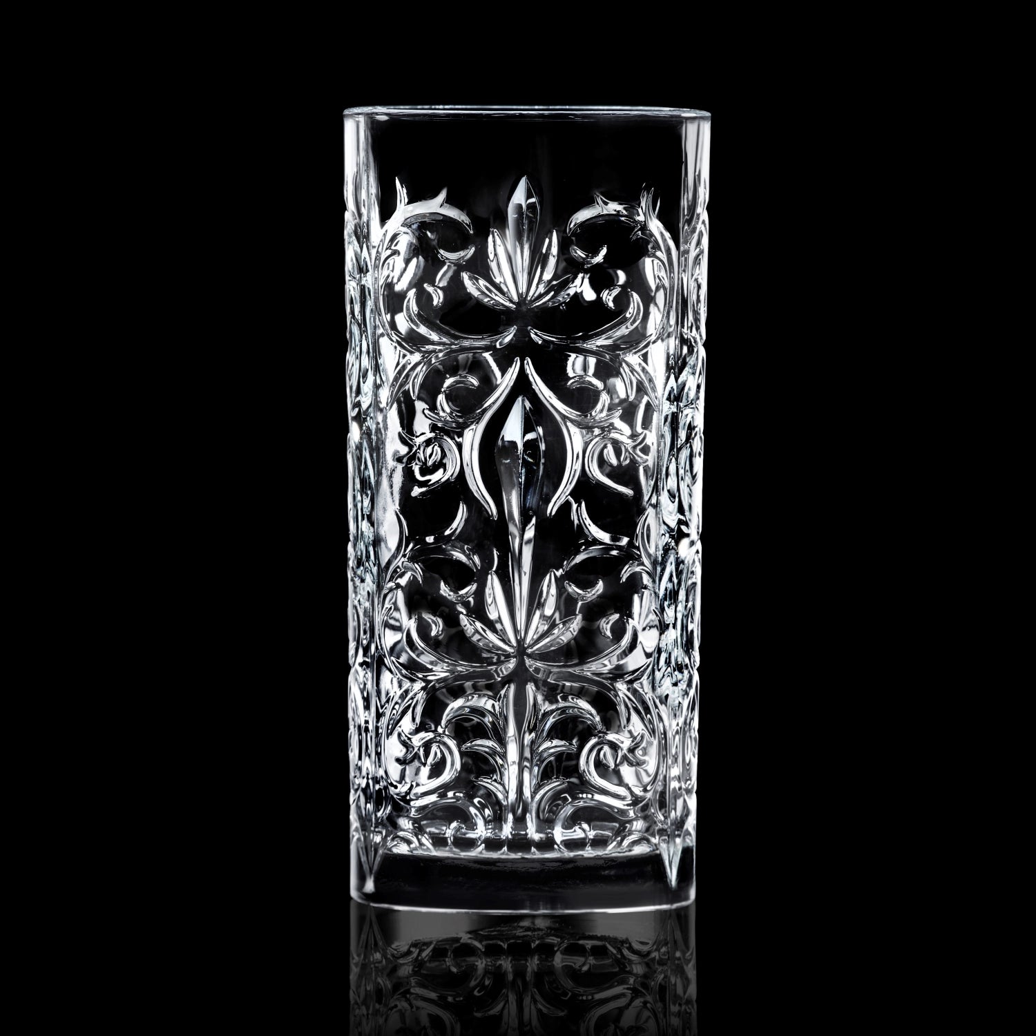 Stilvolles 6er Set Tattoo Hb Becher von RCR, ideal für verschiedene Getränke, mit einem Durchmesser von 7 cm und einer Höhe von 15 cm, 37cl Volumen.
