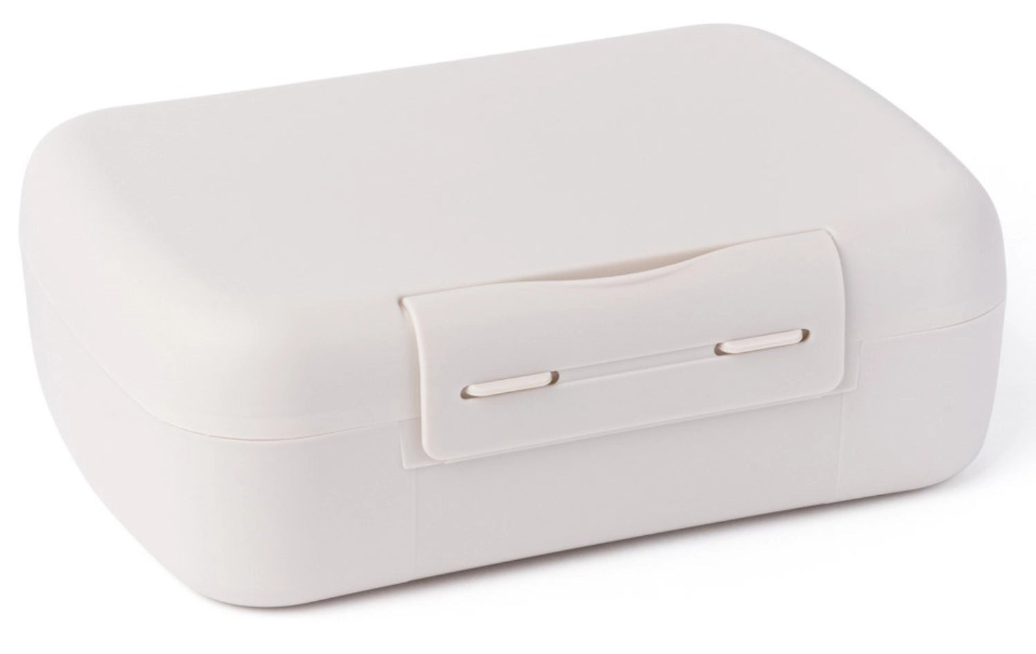 Stilvolle beige Lunchbox von Amuse mit praktischem Göffel, perfekt für gesunde Brunch-Salate und Snacks unterwegs.