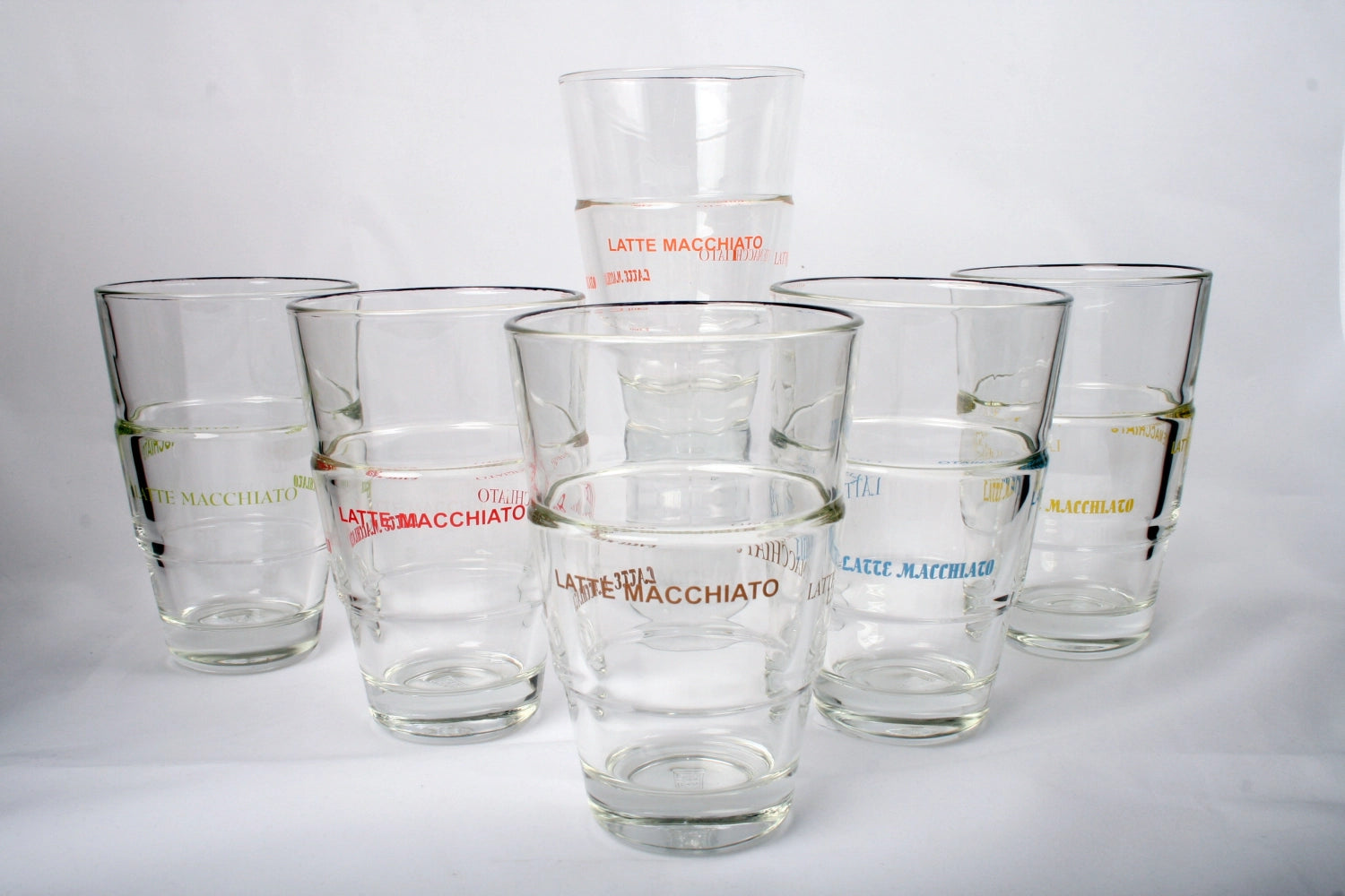Elegantes 6er Set Latte Macchiato Tassen Savona, 28cl, 15cm hoch, perfekt für stilvolle Kaffeemomente und ansprechende Tischdekoration.