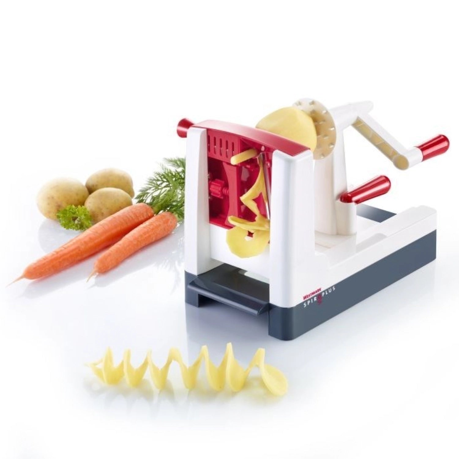 Gemüseschneider Spiro Plus von Westmark, 27x13.3x19cm, ideal zum Spiralisieren von Gemüse für kreative Gerichte und gesunde Snacks.