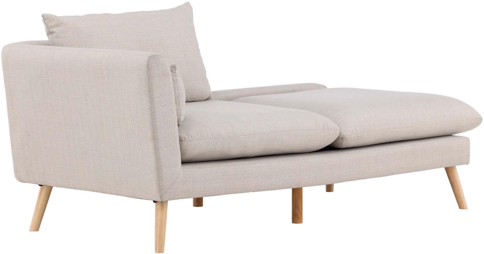 Stylisches 2er Sofa Tacoma von Venture Home: Beigefarbenes Leinen, skandinavische Ästhetik, ideal für gemütliche Wohnräume.