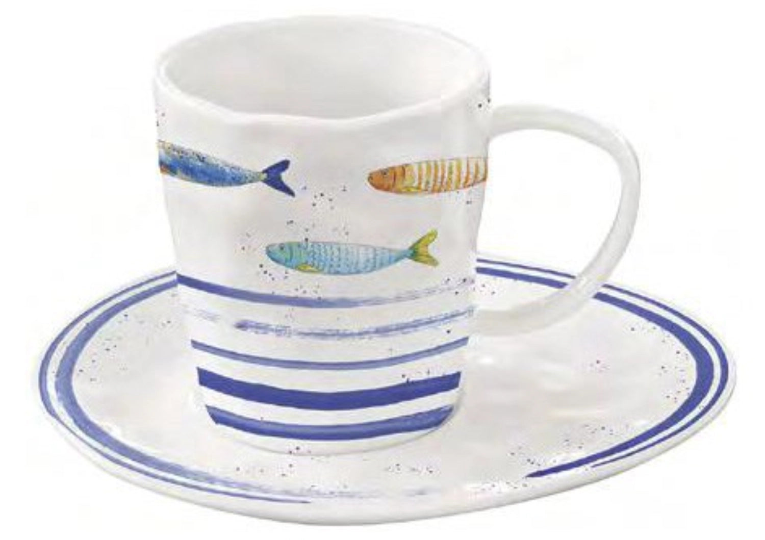 Stilvolle Bord de Mer Kaffetasse und Untertasse von Easy Life, 250ml, in maritimem Design, ideal für Kaffeegenuss und besondere Momente.