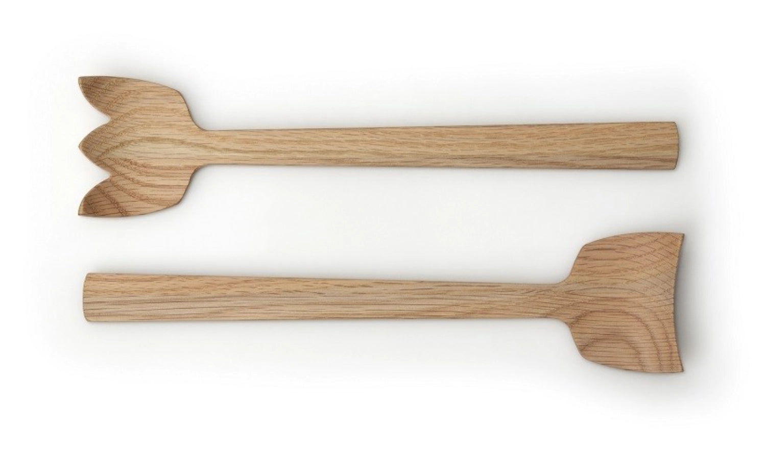 Elegantes Salatbesteck aus Eiche im Tulip-Design, 30,5 cm lang, ideal für stilvolles Servieren von Salaten, hochwertiges Salatzubehör von Continenta.