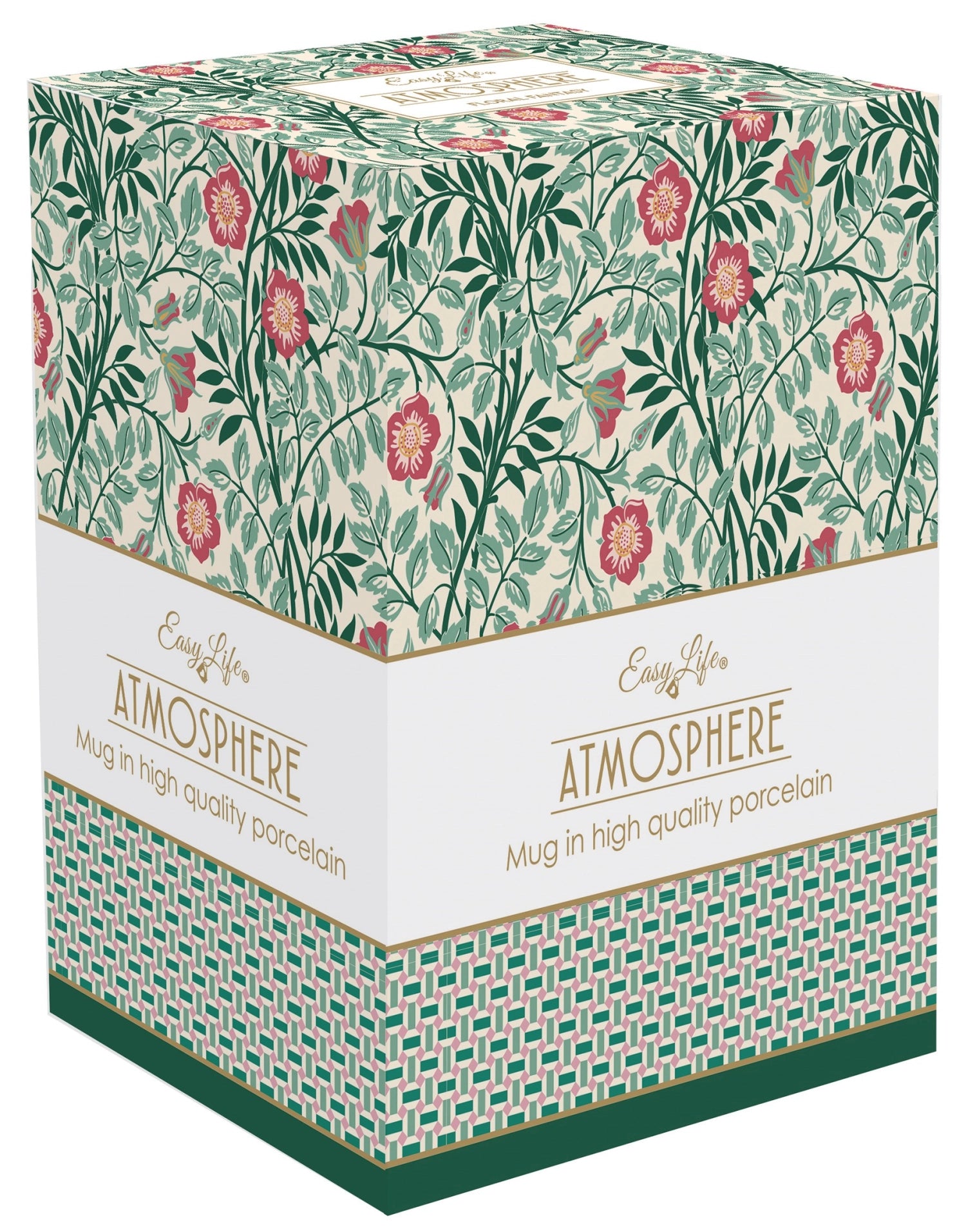 Eleganter 600 ml Becher im Floral Fantasy Design von Easy Life, geschmückt mit einem farbenfrohen Blumenmotiv, ideal für jede Kaffeepause.
