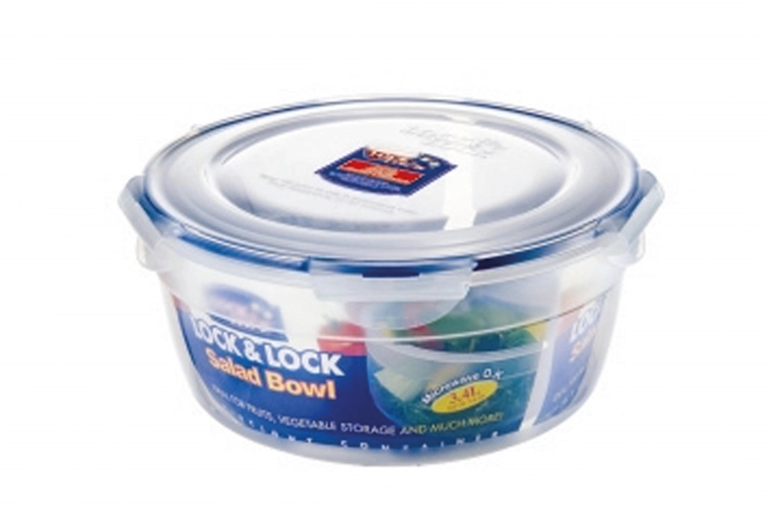 Salatschüssel 3.4lt 24cm mit Abtropf Einlage in Blau präsentiert im Onlineshop von KAQTU Design AG. Küchenhelfer ist von Lock&Lock