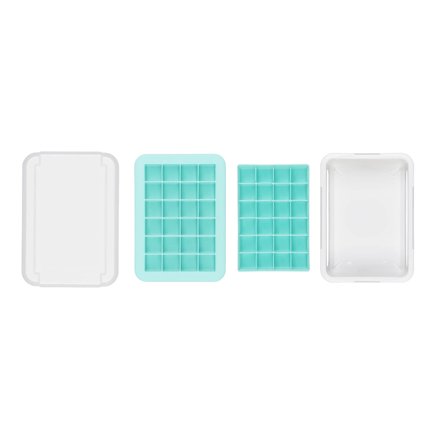Die OXO Good Grips Eiswürfelschale mit Deckel ermöglicht die Herstellung von kleinen, gleichmäßigen Eiswürfeln, ideal für erfrischende Getränke und Partys.