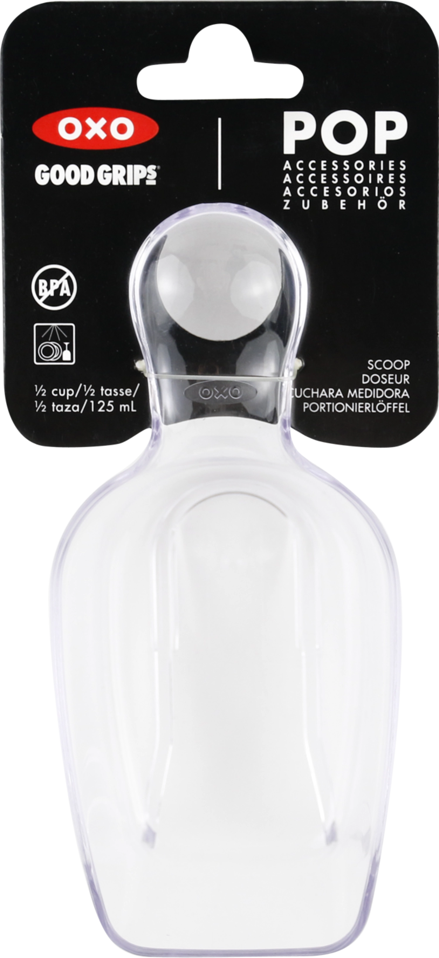 Großer Portionierlöffel aus der OXO Good Grips POP 2.0 Reihe, perfekt zum genauen Abmessen von Zutaten, mit komfortablem Griff für müheloses Handling.