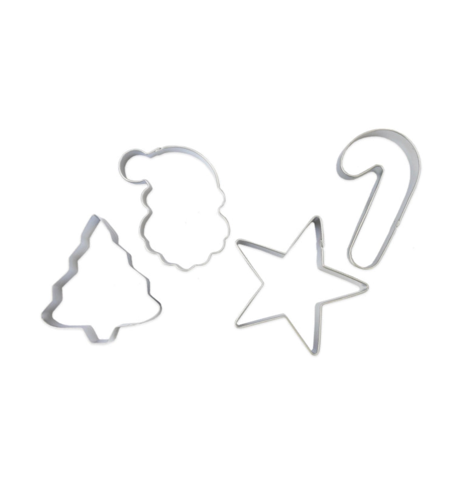 Set mit 4 weihnachtlichen Ausstechformen aus Edelstahl von Scrap Cooking, ideal zum Ausstechen von Plätzchen und kreativen Backprojekten in der Adventszeit.