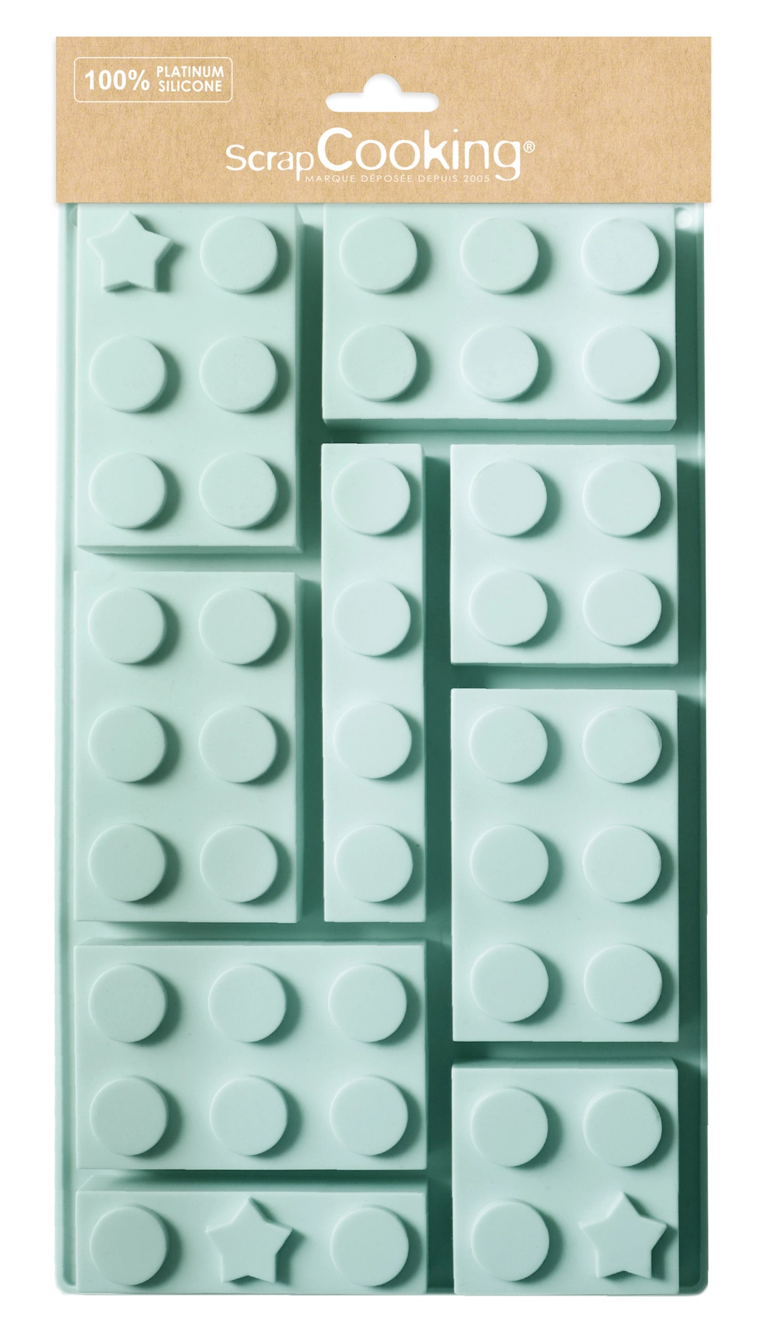 Silikonbackform in Ziegelstein-Design von Scrap Cooking, ideal für originelle Backprojekte und kreative Kuchenformen.