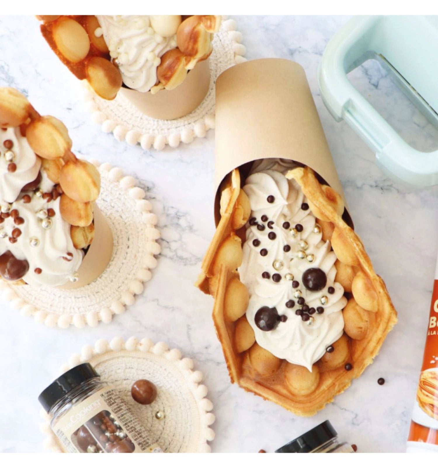 Backmischung für köstliche Bubble-Waffles von Scrap Cooking – ideal für kreative Waffelvariationen und süße Genussmomente.