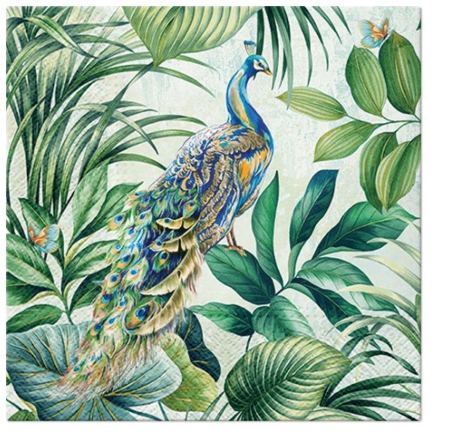 Servietten Lunch 20x Pfau, 33x33cm in Grün präsentiert im Onlineshop von KAQTU Design AG. Servietten ist von PAW