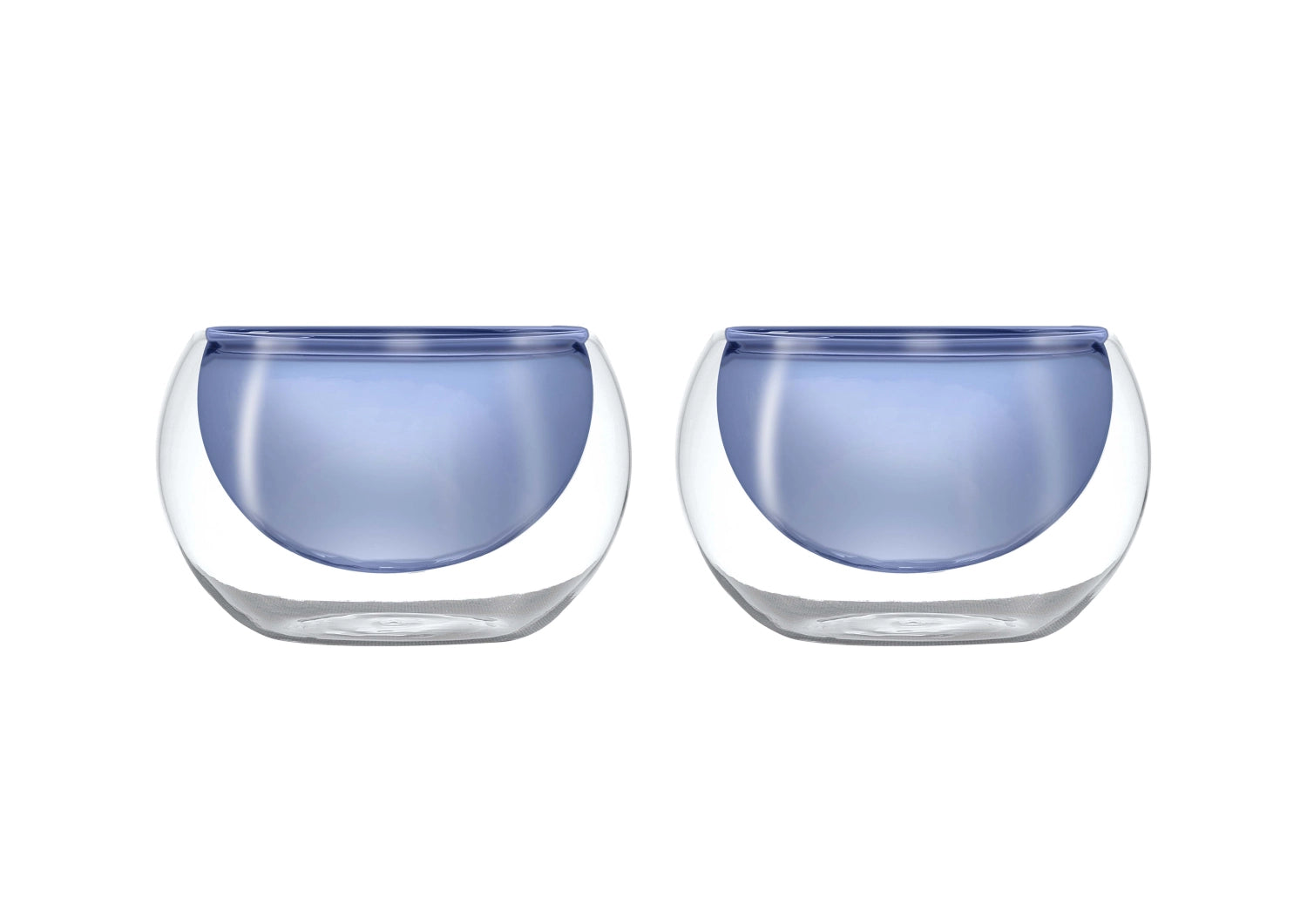 Elegantes 2er Set aus blauen Glasschalen (180ml) von Easy Life, ideal für Desserts, Snacks und stilvolle Tischdekoration.