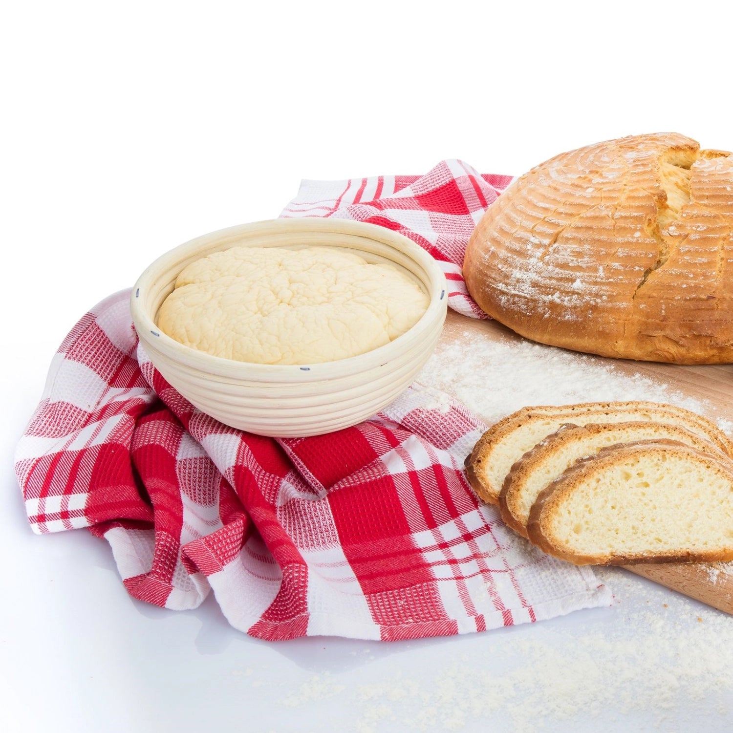 Rundes Gärkörbchen Set von Westmark, Durchmesser 24,5 cm, ideal für das Brotbacken, mit abnehmbarem Bezug für einfache Reinigung.