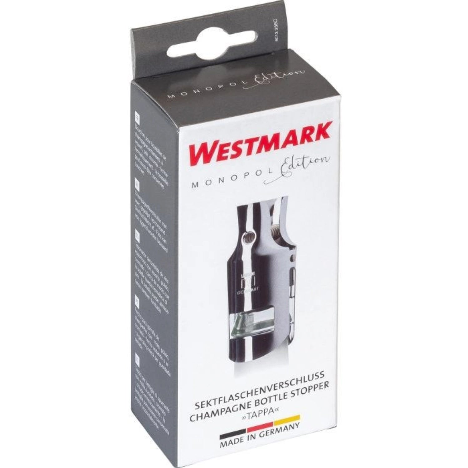 Hochwertiger Sektverschluss Tappa Monopol Edition von Westmark, verchromt, perfekt für das luftdichte Verschließen von Sektflaschen.