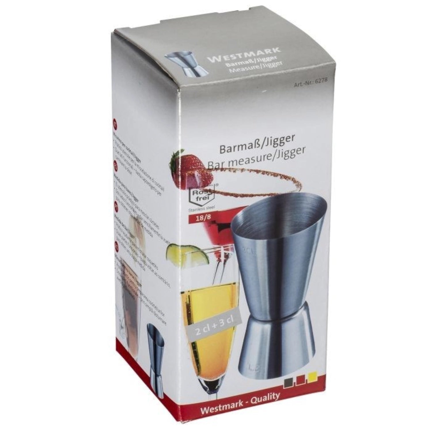 Hochwertiger Barmass von Westmark, ideal für exakte 2 und 3 cl Messungen, perfekt für die Zubereitung von Cocktails und Mixgetränken.