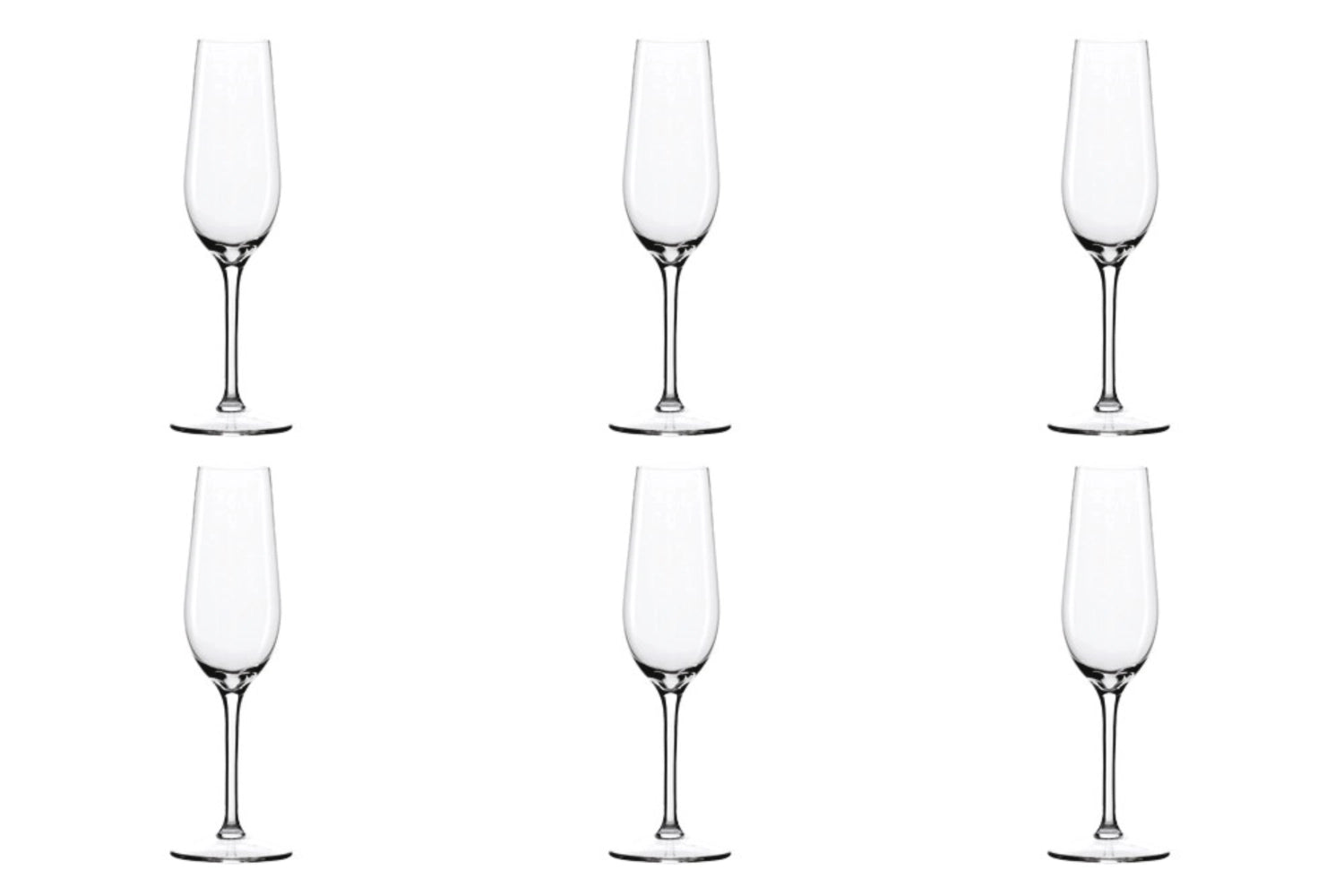 Elegantes 6er Set Sektkelche von Stölzle, 195ml, 221mm hoch, ideal für festliche Anlässe und stilvolles Anstoßen mit Champagner.