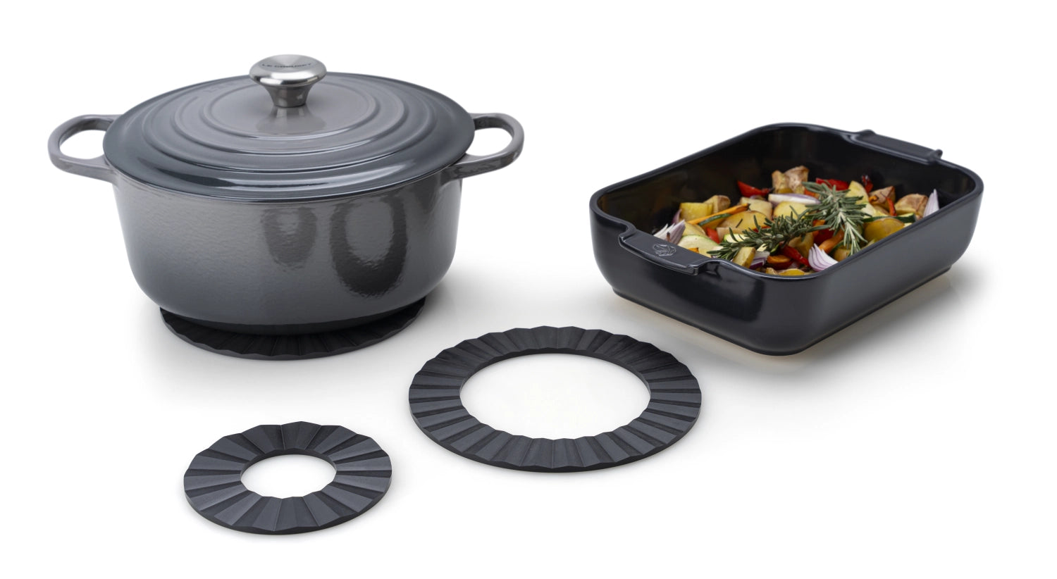 Rundes Untersetzer Set aus Duracore, Durchmesser 20 cm, ideal zum Schutz von Oberflächen, stilvolles Design für Küche und Essbereich.