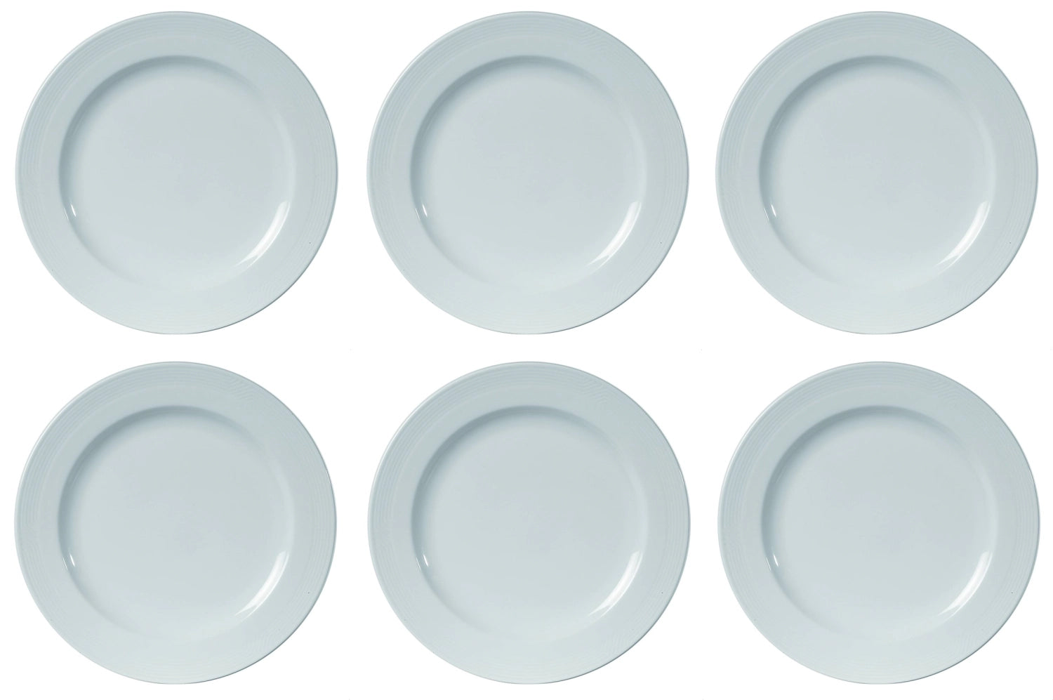 Elegantes 6-teiliges Set flacher Teller Karat 19 von Royal Porcelain, 26 cm, ideal für stilvolle Anlässe und exquisite Tischgestaltung.