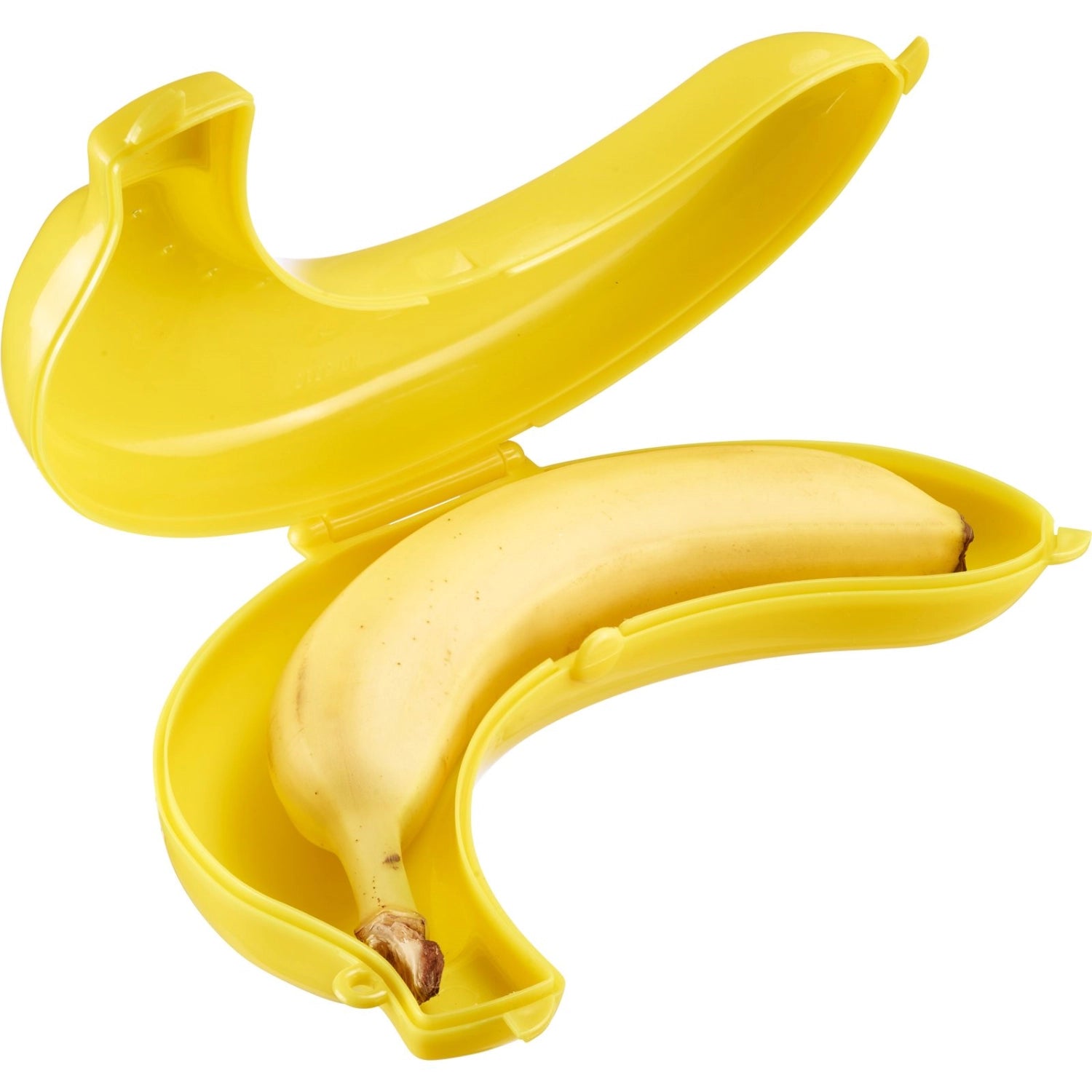 Praktische Bananendose von Westmark in leuchtendem Gelb, ideal zur Aufbewahrung und Frischhaltung von Bananen.