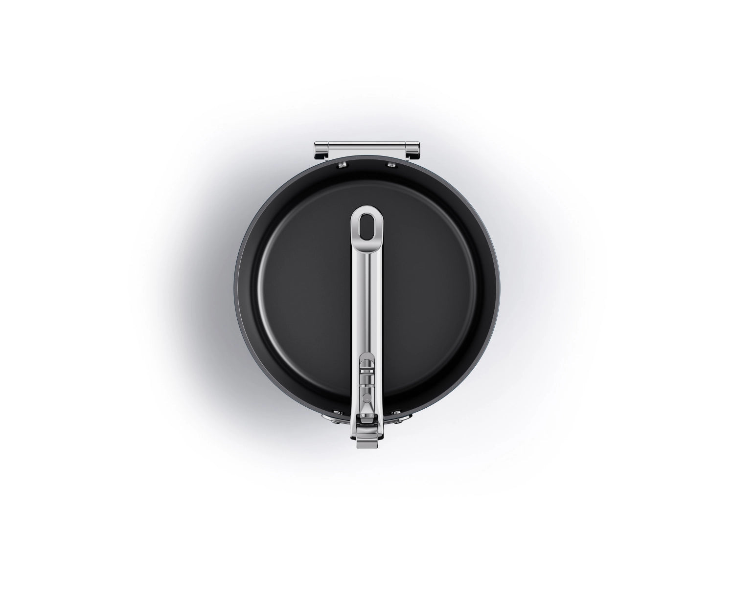Elegante Stielkasserolle von Joseph Joseph mit 23 cm Durchmesser, klappbarem Griff und passendem Deckel – ideal für platzsparendes Kochen und Aufbewahren.