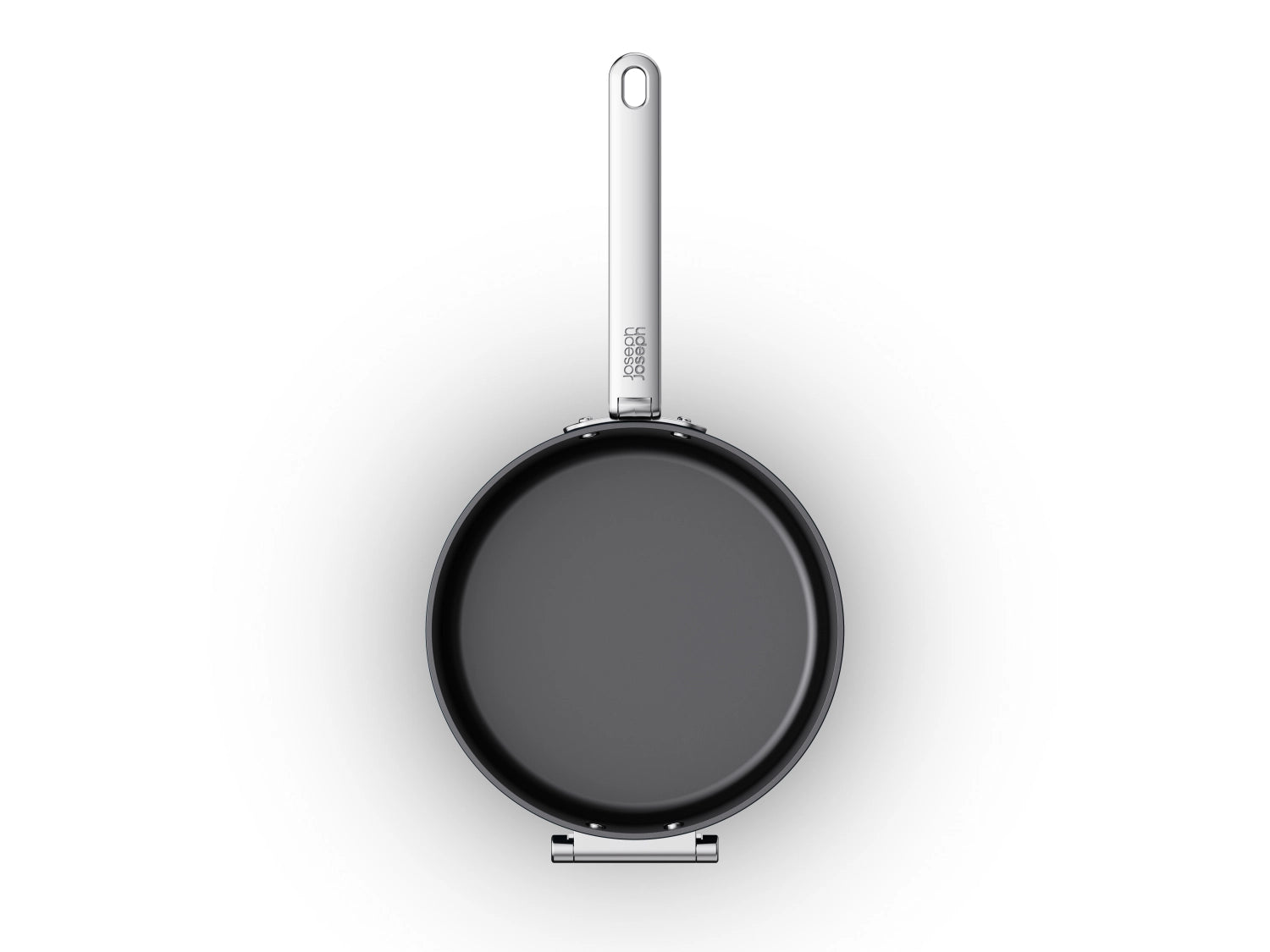 Praktische Stielkasserolle von Joseph Joseph mit 23 cm Durchmesser, klappbarem Griff und Deckel – perfekt für effizientes Kochen und einfache Lagerung.