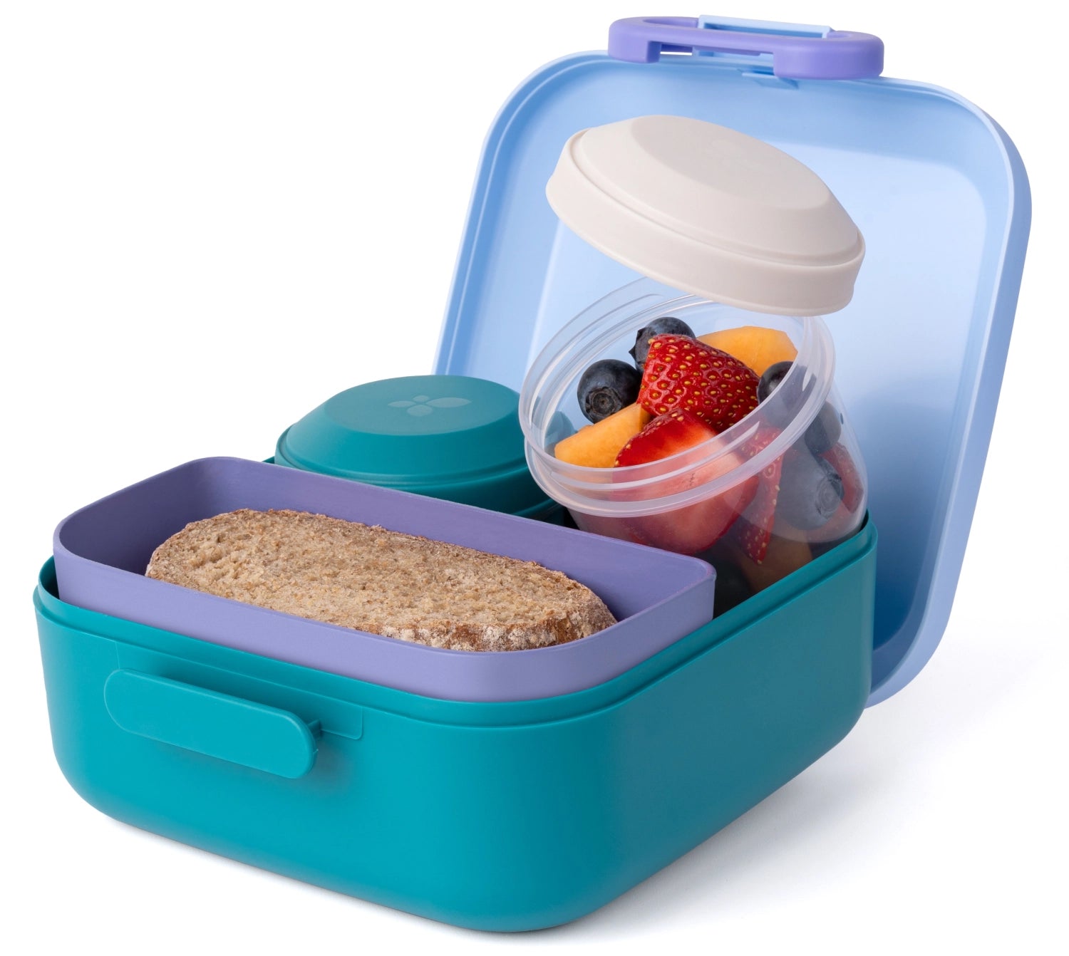 Moderne Rikko Lunchbox in Lagoon Sky, perfekt für die praktische und stilvolle Mitnahme von Speisen und Snacks für unterwegs.