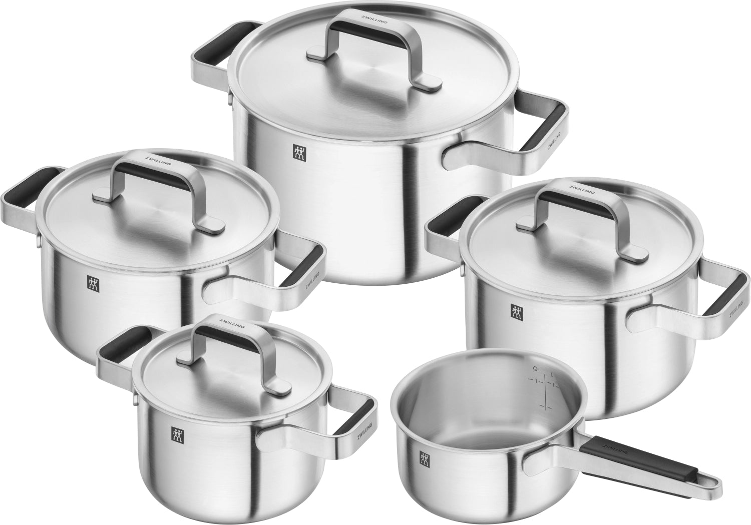 Hochwertiges 5-teiliges Kochtopfset von Zwilling, perfekt für vielseitige Kochtechniken und stilvolles Kochen in jeder Küche.