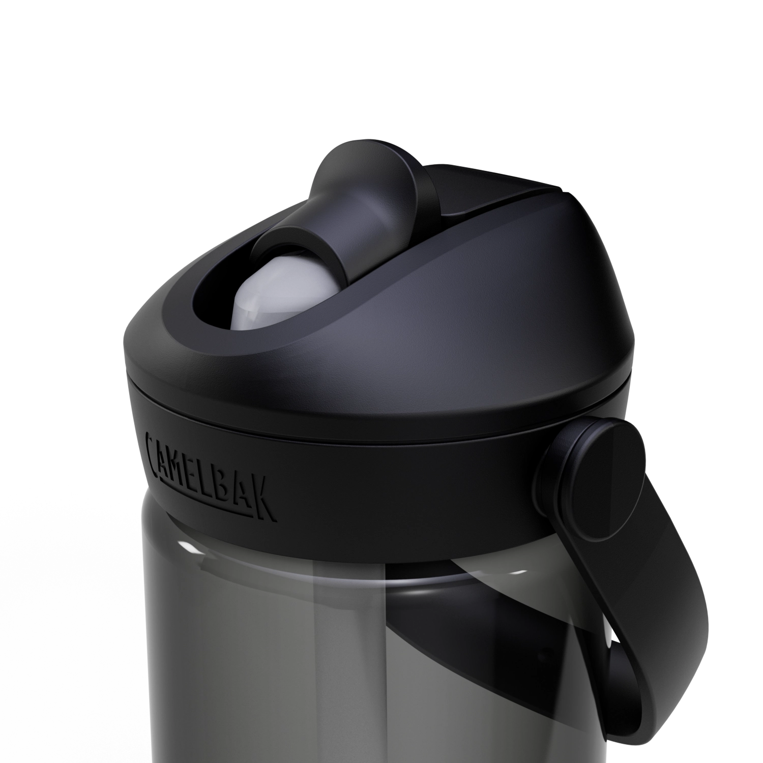 Camelbak Thrive Flip Straw Trinkflasche in Charcoal, 0.6l, ideal für unterwegs, mit praktischem Flip-Deckel für müheloses Trinken.